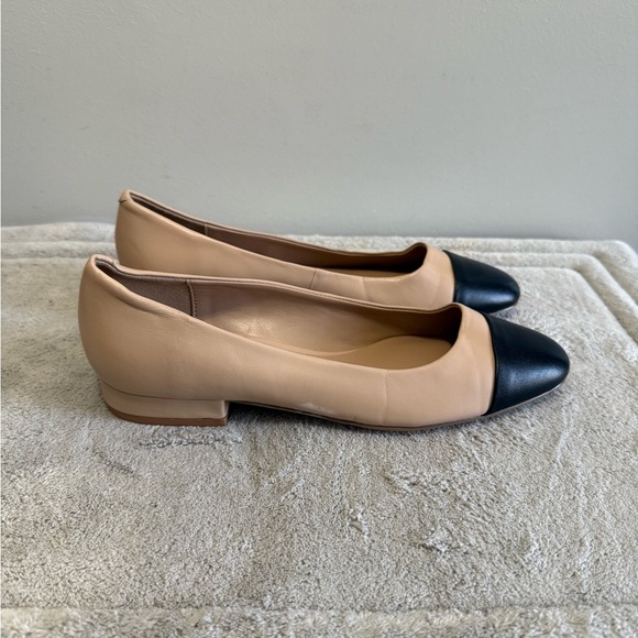 STEVE MADDEN Womens Beige Cherish Cap Toe Block Heel Slip On Ballet Flats size 7 - Picture 1 of 7